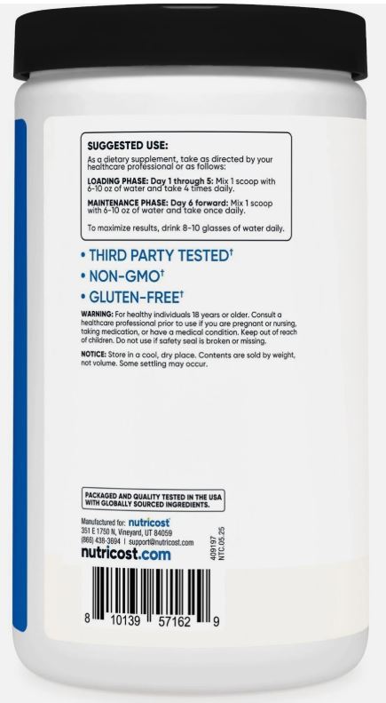 Nutricost Pure Creatine Monohydrate 500 Gram Powder