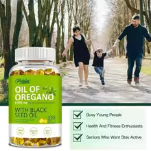 Oregano Oil Softgels - with Oregano & Black Seed Oil, for Digestion, Relieves Bloating, Boosts Immune, Antioxidant - 120pcs