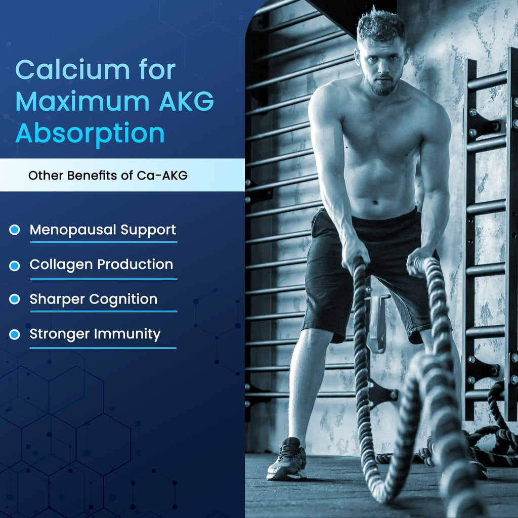 Ca-AKG Alpha Ketoglutarate 1000mg 60 Vegan Capsules | Healthy Aging & Cellular Health | GNH