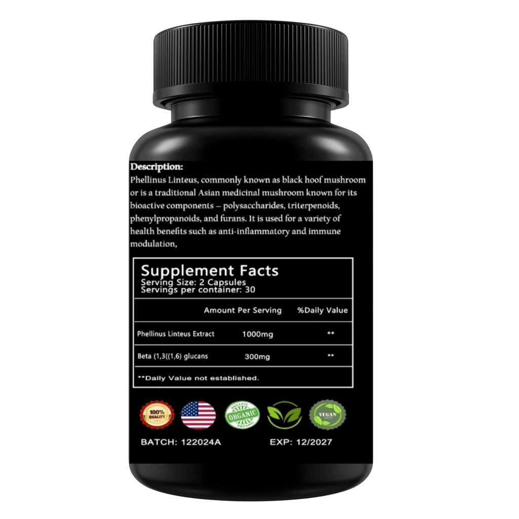 Mesima - Phellinus Linteus Black Hoof Mushroom Extract, 60 Vegan Capsules