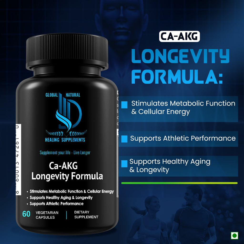 Ca-AKG Alpha Ketoglutarate 1000mg 60 Vegan Capsules | Healthy Aging & Cellular Health | GNH