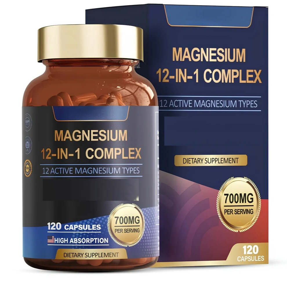 Magnesium 12 in 1 complex. May Support Physical Strength High Energy -120 Capsules