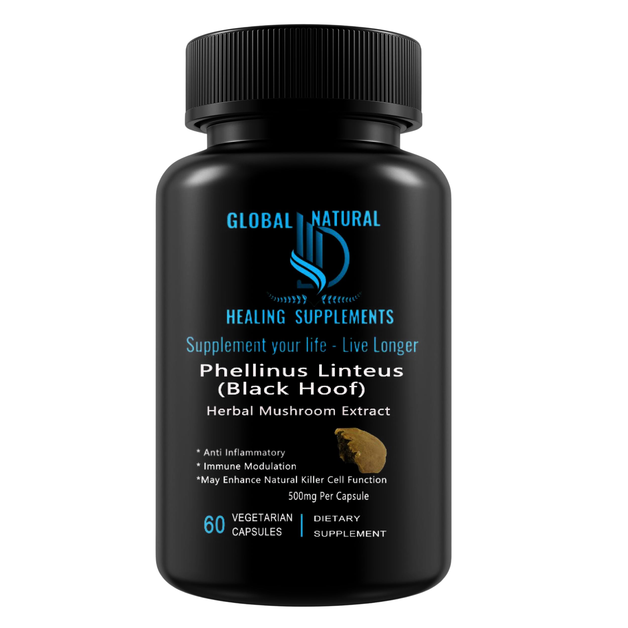Mesima - Phellinus Linteus Black Hoof Mushroom Extract, 60 Vegan Capsules