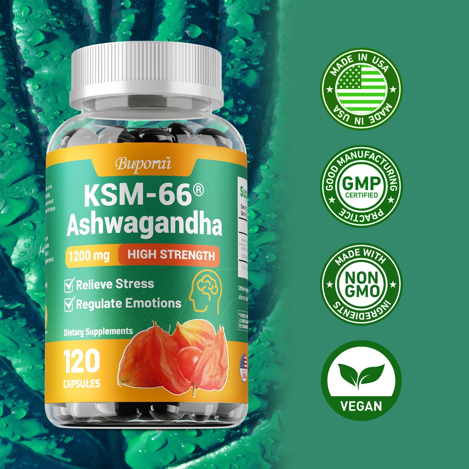 KSM-66 Ashwagandha 1200mg - 60 capsules