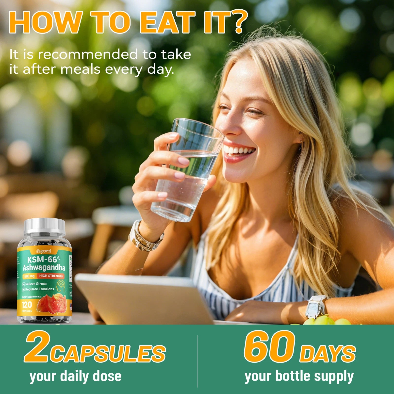 KSM-66 Ashwagandha 1200mg - 60 capsules